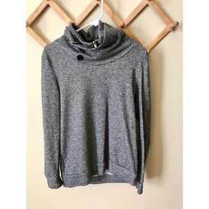 Charcoal gray size M double cowl neck sweater
